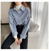 Camisas tipo blusa casual holgadas con cuello vuelto